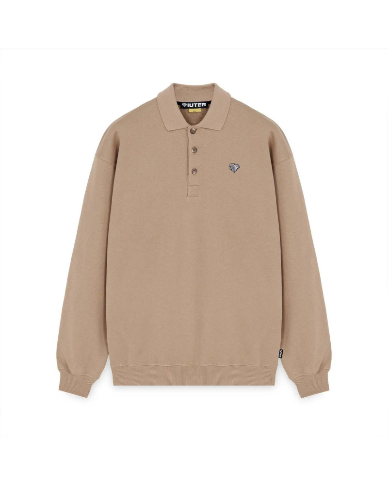 Iuter Heart Logo Polo Sweater Dark Earth