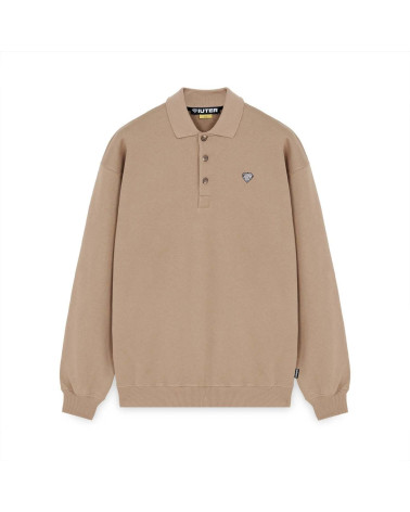 Iuter Heart Logo Polo Sweater Dark Earth