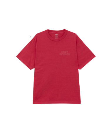 Obey Studios Outline Pigment T-Shirt Raspberry