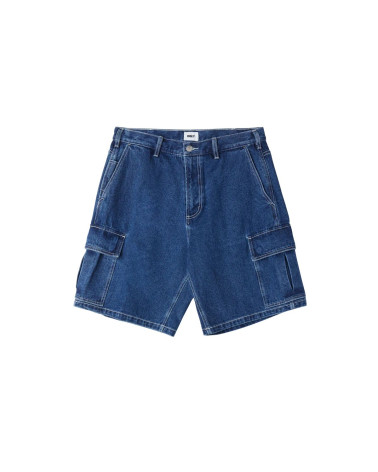 Obey Bigwig Baggy Denim Cargo Short Stone Wash Indigo