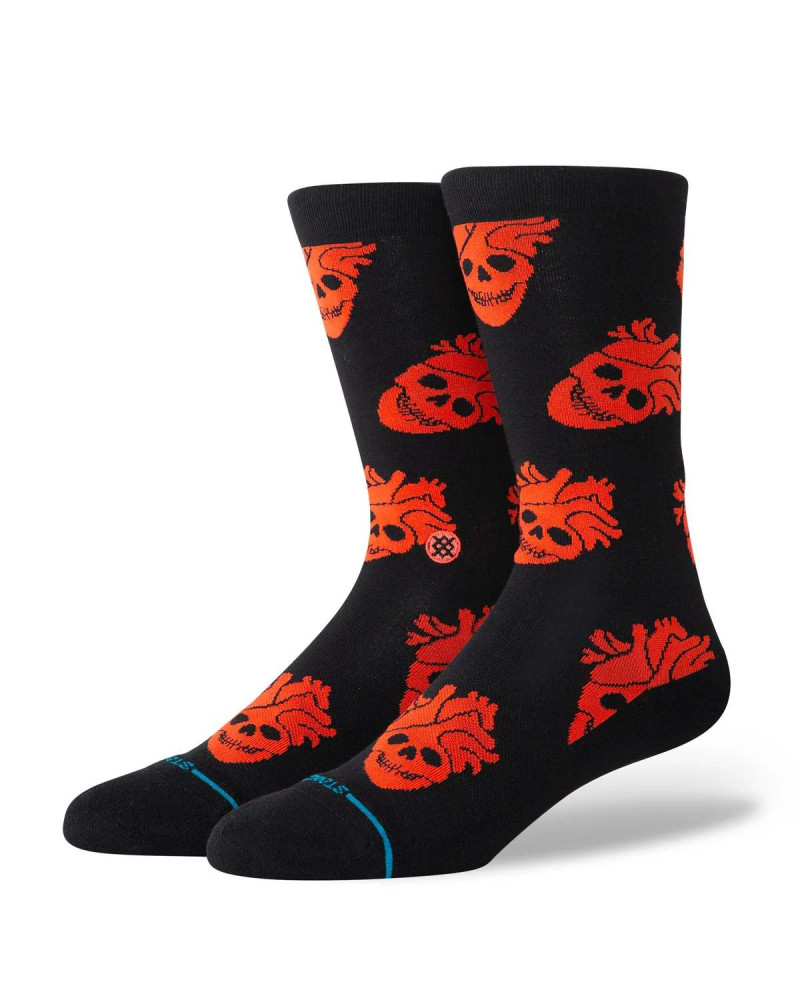 Stance Fallin In Skull Crew Sock Black