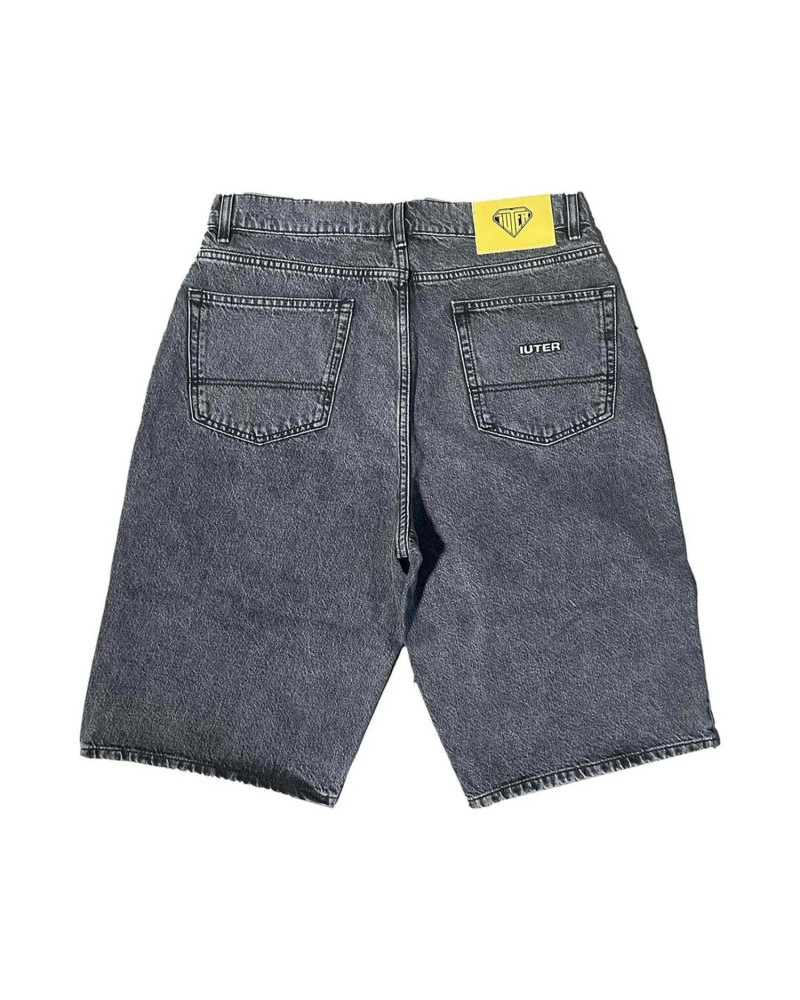 Iuter Baggy Denim Shorts Grey Bleach
