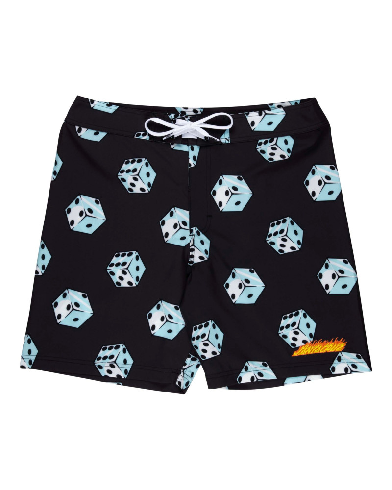 Santa Cruz Flaming Strip Dice Boardshort Black