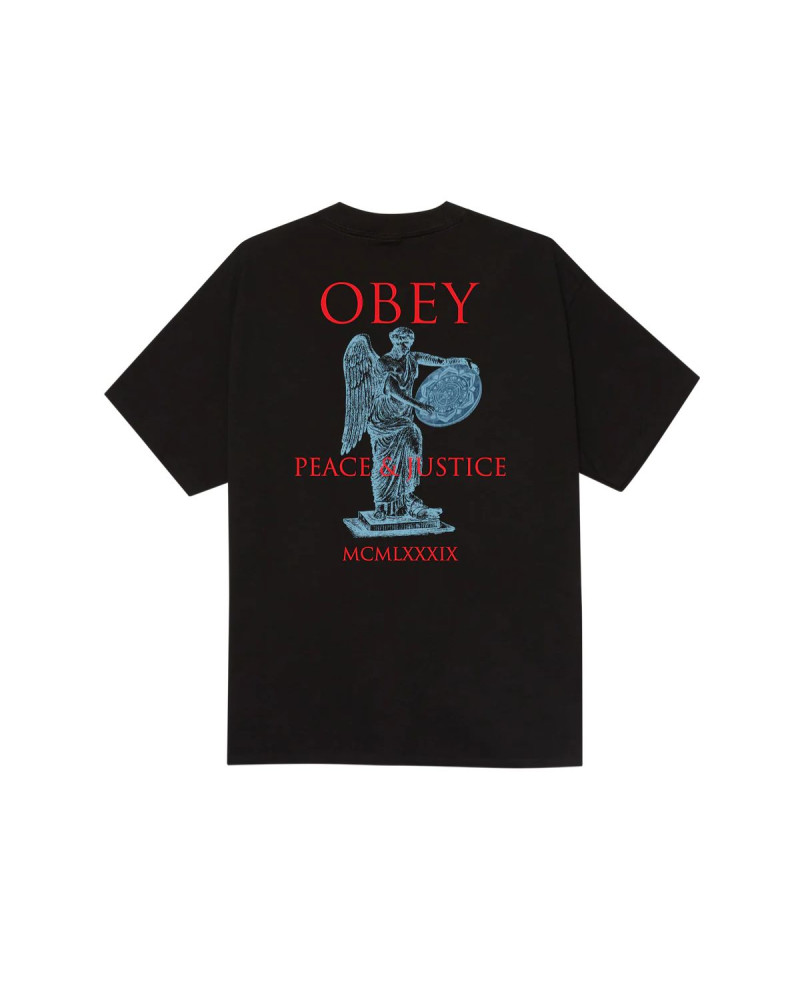 Obey Peace & Justice Statue T-Shirt Black