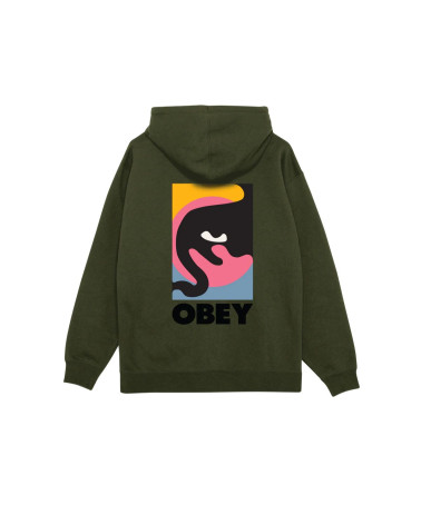 Obey Quarter Icon Premium Pullover Hood Deep Lichen Gree