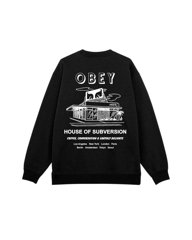 Obey House Of Subversion Crewneck Black