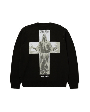 HUF x Isaac Hayes Black Moses Knit Sweater Black