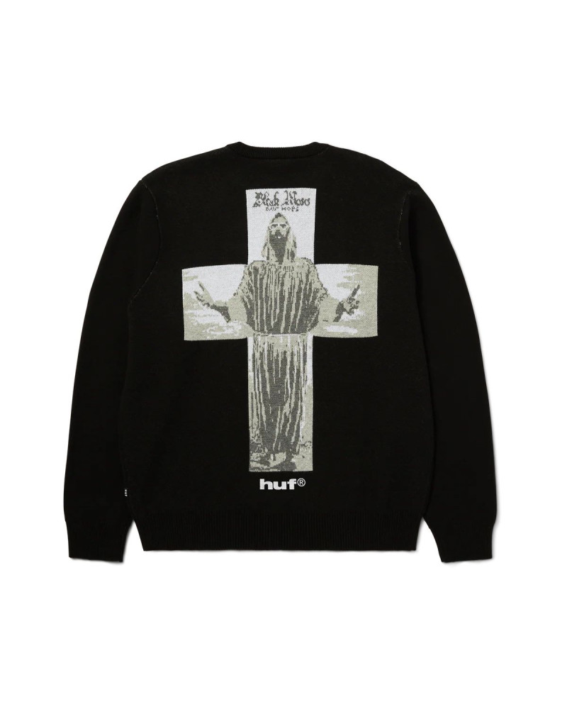 HUF x Isaac Hayes Black Moses Knit Sweater Black