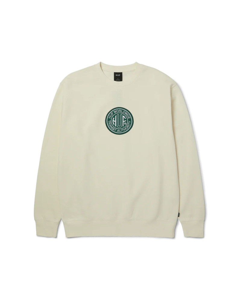 HUF Transit Authority Crewneck Sweatshirt Bleach