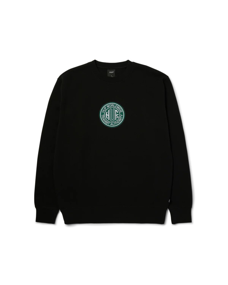 HUF Transit Authority Crewneck Sweatshirt Black