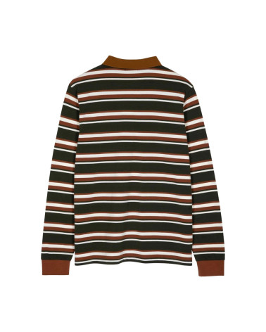 Santa Cruz Cera L/S Polo Dark Moss Stripe