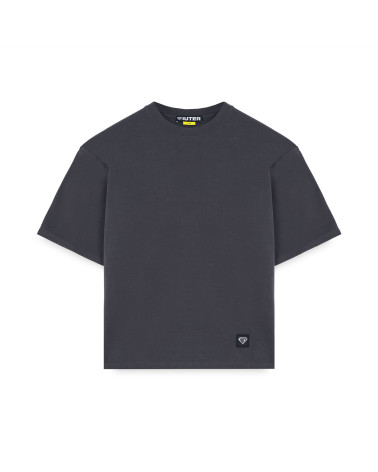 Iuter Label Ribbed Tee Asphalt