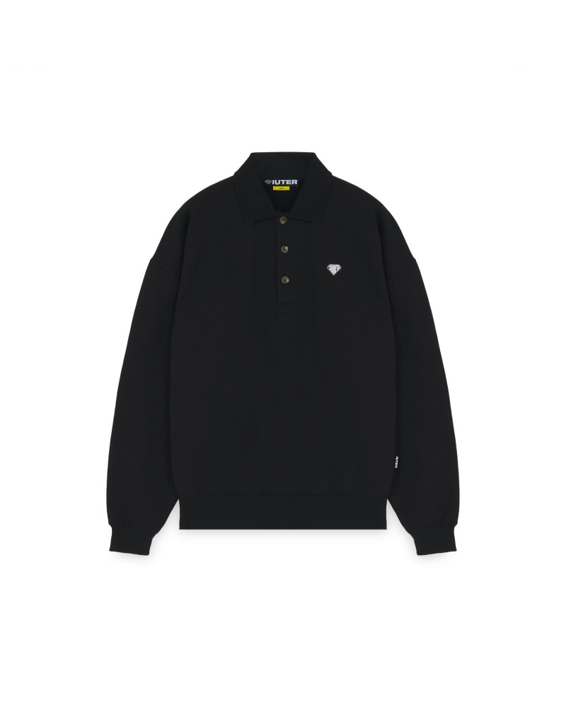Iuter Heart Logo Polo Sweater Black