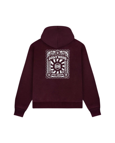 Dolly Noire Stamp Zip Hoodie Prune