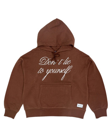 Deceit Don' t Lie Crop Hoodie Brown