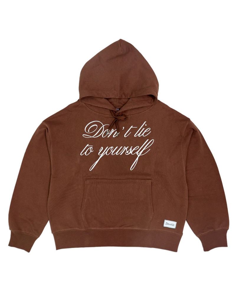 Deceit Don' t Lie Crop Hoodie Brown
