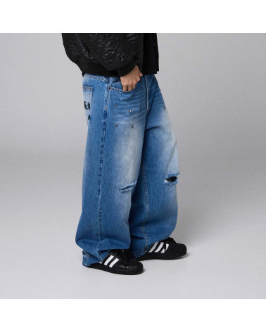 Grimey Royal Paw Big Boy Denim Pants Washed Blue
