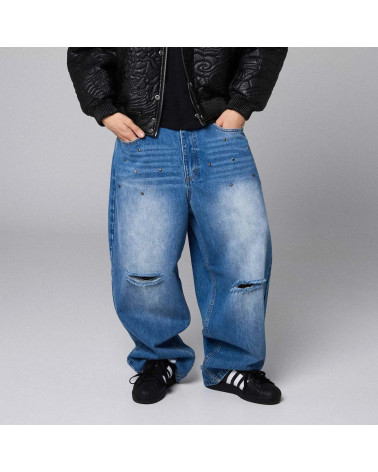 Grimey Royal Paw Big Boy Denim Pants Washed Blue