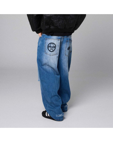 Grimey Royal Paw Big Boy Denim Pants Washed Blue