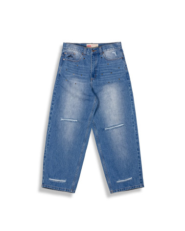 Grimey Royal Paw Big Boy Denim Pants Washed Blue