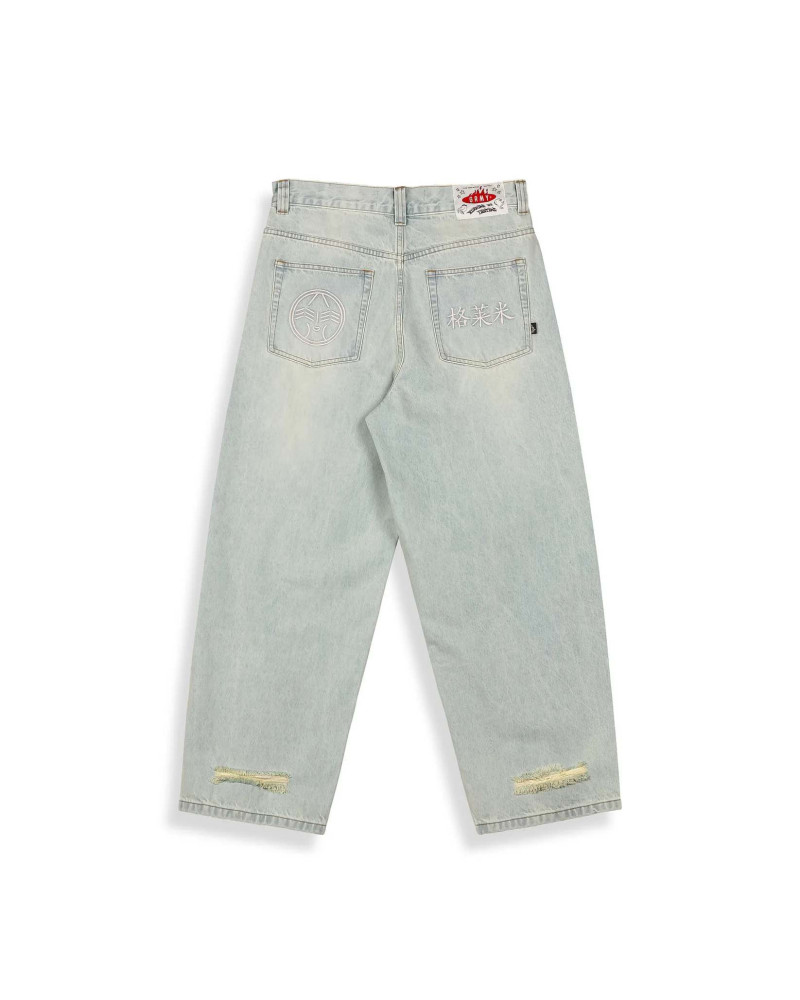 Grimey Denim Royal Paw Big Boy Washed Light Blue