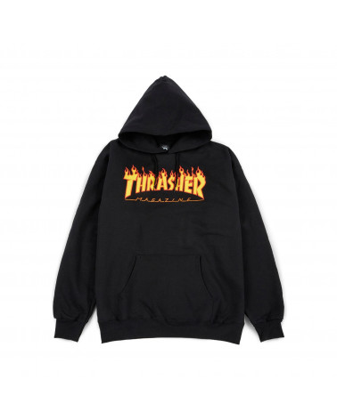 Thrasher Magazine - Felpe Flame Logo Hood - Black