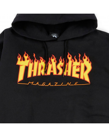 Thrasher Magazine - Felpe Flame Logo Hood - Black
